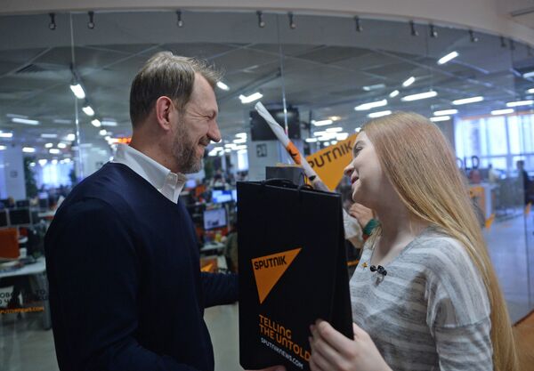 Руководитель Sputnik в странах СНГ и Балтии Андрей Благодыренко и Анастасия Кравченя Руководитель Sputnik в странах СНГ и Балтии Андрей Благодыренко и Анастасия Кравченя