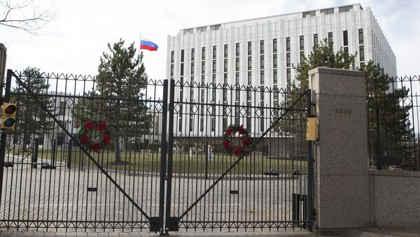 Посольство России в Вашингтоне, США. Архивное фото Посольство России в Вашингтоне, США. Архивное фото