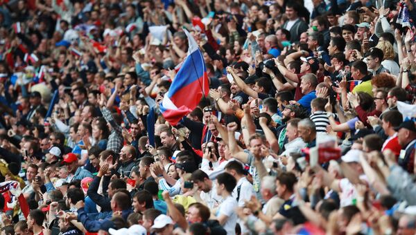 Болельщики во время матча Кубка конфедераций-2017 Болельщики во время матча Кубка конфедераций-2017