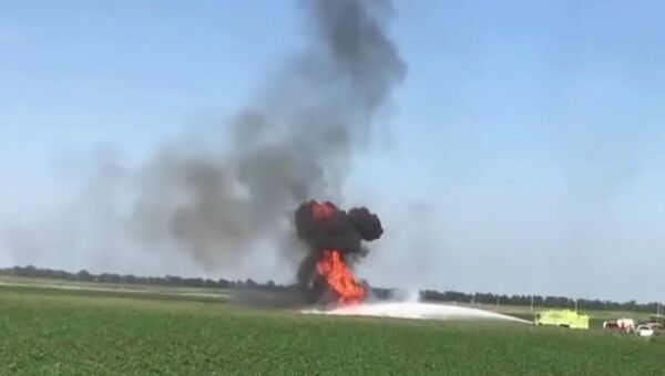 Кадры с места крушения военного самолета а в Миссисипи Кадры с места крушения военного самолета а в Миссисипи
