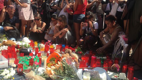 Во время мероприятия посвященного памяти жертв теракта в Барселоне. 18 августа 2017 Во время мероприятия посвященного памяти жертв теракта в Барселоне. 18 августа 2017