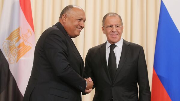 Министр иностранных дел РФ Сергей Лавров и министр иностранных дел Египта Самех Шукри Министр иностранных дел РФ Сергей Лавров и министр иностранных дел Египта Самех Шукри