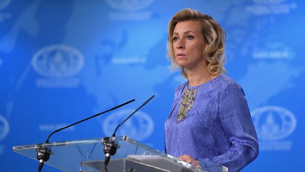 Официальный представитель министерства иностранных дел России Мария Захарова во время брифинга в Москве. 24 августа 2017 Официальный представитель министерства иностранных дел России Мария Захарова во время брифинга в Москве. 24 августа 2017