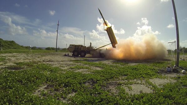 Запуск ракеты американского противоракетного комплекса системы THAAD Запуск ракеты американского противоракетного комплекса системы THAAD
