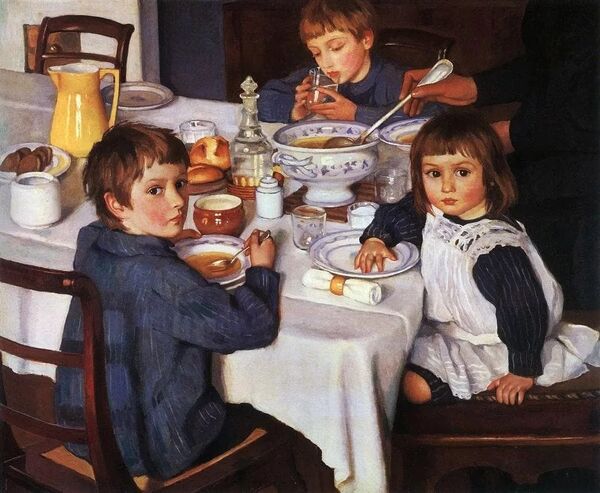 Зинаида Серебрякова. За обедом (За завтраком). 1914 Зинаида Серебрякова. За обедом (За завтраком). 1914