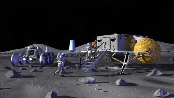 Лунный форпост. Иллюстрация NASA Лунный форпост. Иллюстрация NASA