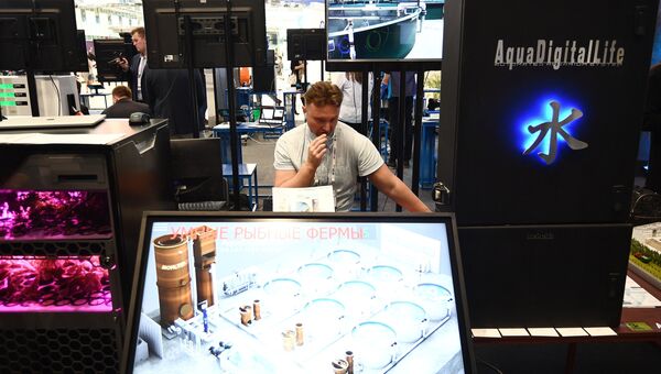 Стенд компании АКВАЛ (AquaDigitalLife) на выставке, проходящей в рамках международного форума Открытые Инновации- 2017 в Москве. 16 октября 2017 Стенд компании АКВАЛ (AquaDigitalLife) на выставке, проходящей в рамках международного форума Открытые Инновации- 2017 в Москве. 16 октября 2017