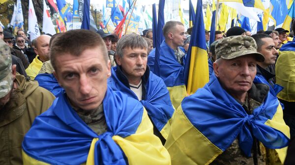 Участники акции в поддержку политической реформы в Киеве. 17 октября 2017 Участники акции в поддержку политической реформы в Киеве. 17 октября 2017