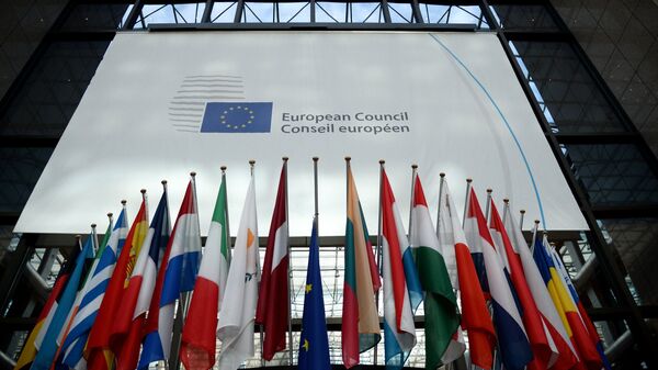 Флаги стран-участниц заседания Совета Европы в Брюсселе. 19 октября 2017 Флаги стран-участниц заседания Совета Европы в Брюсселе. 19 октября 2017