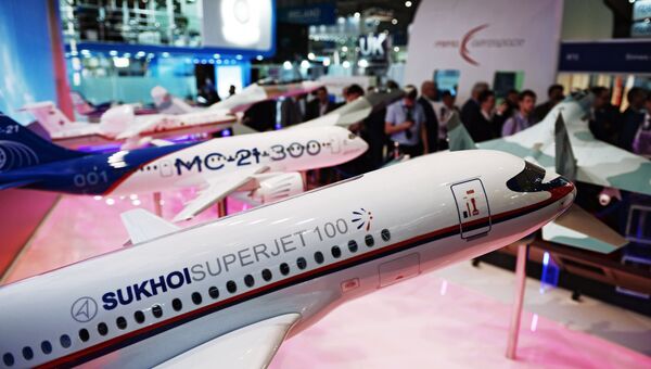 Модели самолетов на стенде Российской Федерации на Международной авиационно-космической выставке Dubai Airshow 2017. Модели самолетов на стенде Российской Федерации на Международной авиационно-космической выставке Dubai Airshow 2017.