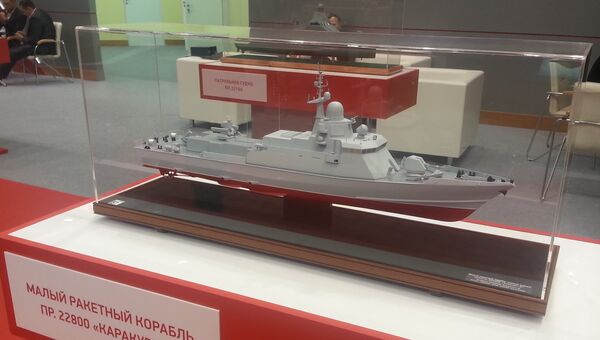 Макет корвета проекта 22800 Каракурт на выставке Армия 2016 Макет корвета проекта 22800 Каракурт на выставке Армия 2016