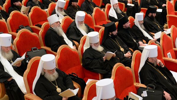 Православные архиереи на открытии Архиерейского собора Русской православной церкви. 29 ноября 2017 Православные архиереи на открытии Архиерейского собора Русской православной церкви. 29 ноября 2017