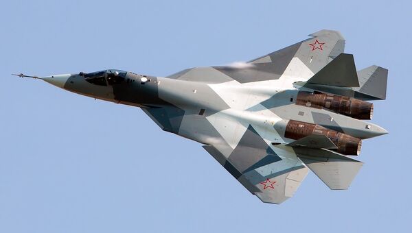 Российский многофункциональный истребитель пятого поколения Су-57. Архивное фото Российский многофункциональный истребитель пятого поколения Су-57. Архивное фото