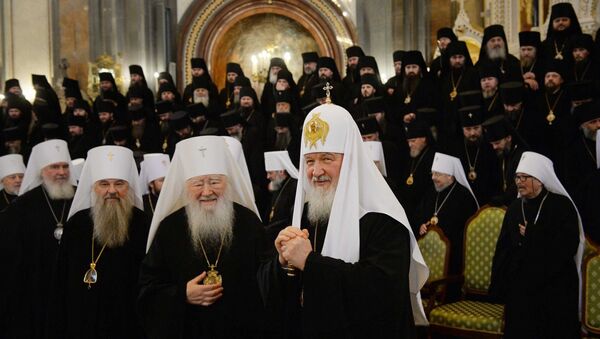 Патриарх Кирилл на открытии Архиерейского собора в Москве. 29 ноября 2017 года Патриарх Кирилл на открытии Архиерейского собора в Москве. 29 ноября 2017 года