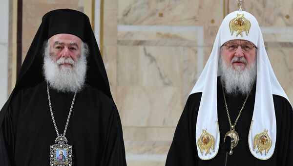 Патриарх Александрийский Феодор II и атриарх Московский и всея Руси Кирилл на заключительном торжественном заседании Архиерейского собора Русской православной. 2 декабря 2017 Патриарх Александрийский Феодор II и атриарх Московский и всея Руси Кирилл на заключительном торжественном заседании Архиерейского собора Русской православной. 2 декабря 2017