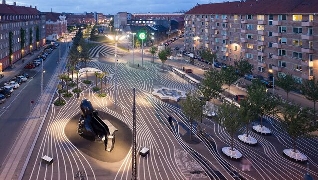 Городской парк Superkilen в Копенгагене (Дания) Городской парк Superkilen в Копенгагене (Дания)
