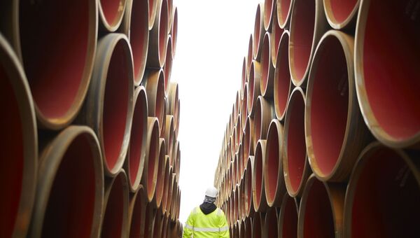 Трубы для строительства газопровода Северный поток - 2 на заводе в Котке Трубы для строительства газопровода Северный поток - 2 на заводе в Котке
