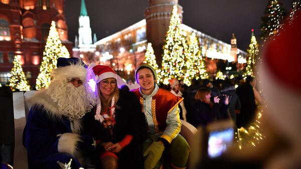 Во время празднования Нового года в Москве Во время празднования Нового года в Москве