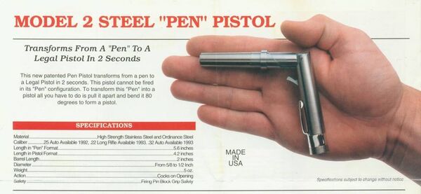 Реклама стреляющей ручки American Derringer corp. Реклама стреляющей ручки American Derringer corp.