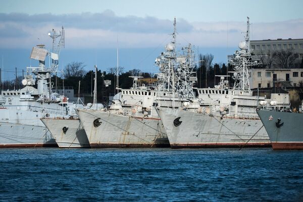 Корабли, которые ранее входили в состав военно-морских сил Украины, в бухте Севастополя. 13 января 2017 Корабли, которые ранее входили в состав военно-морских сил Украины, в бухте Севастополя. 13 января 2017