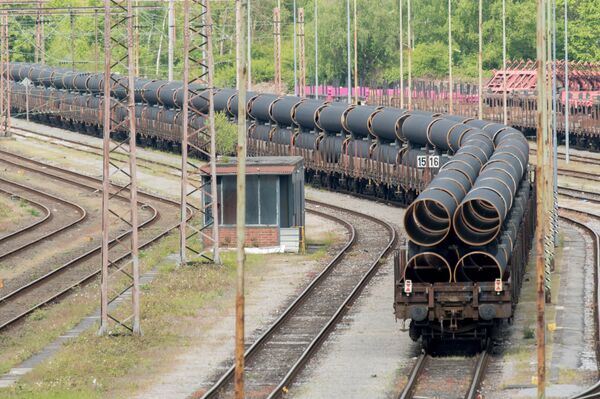 Ежедневная доставка труб из Мюльхайма в Мукран для газопровода Северный поток ‑ 2 Ежедневная доставка труб из Мюльхайма в Мукран для газопровода Северный поток ‑ 2