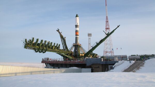 Ракета Союз-2 на космодроме Байконур. Архивное фото Ракета Союз-2 на космодроме Байконур. Архивное фото