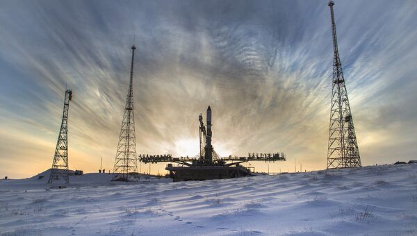 Ракета Союз-2.1а с грузовым кораблем Прогресс МС-08 установлена на стартовый комплекс на космодроме Байконур. 9 февраля 2018 Ракета Союз-2.1а с грузовым кораблем Прогресс МС-08 установлена на стартовый комплекс на космодроме Байконур. 9 февраля 2018