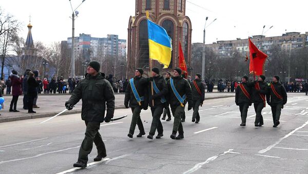 Военнослужащие Национальной гвардии Украины во время празднования дня освобождения города Кривой Рог. 22 февраля 2018 Военнослужащие Национальной гвардии Украины во время празднования дня освобождения города Кривой Рог. 22 февраля 2018