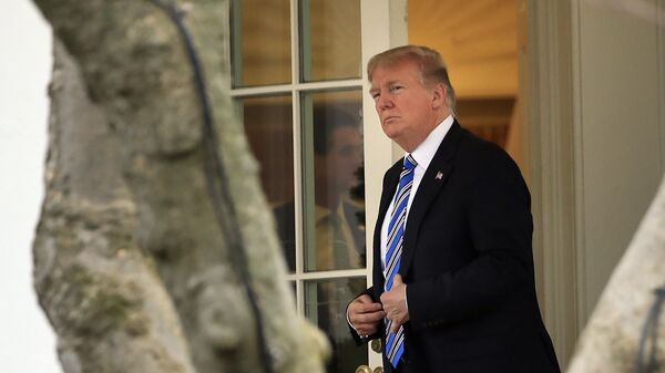 Президент США Дональд Трамп выходит из Овального кабинета. 16 февраля 2018 Президент США Дональд Трамп выходит из Овального кабинета. 16 февраля 2018