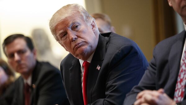 Президент Дональд Трамп во время встречи c руководителями стальной и алюминиевой отрасли в кабинете министров Белого. 1 марта 2018 Президент Дональд Трамп во время встречи c руководителями стальной и алюминиевой отрасли в кабинете министров Белого. 1 марта 2018