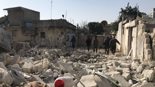 Последствия артобстрелов в Сирии Последствия артобстрелов в Сирии