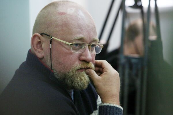 Руководитель Центра обмена военнопленными Офицерский корпус Владимир Рубан во время судебного заседания в Киеве, Украина. 9 марта 2018