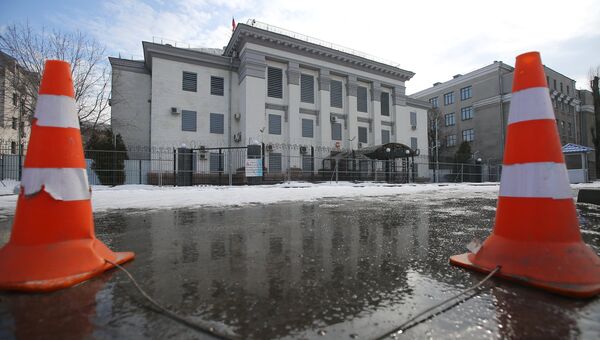 Здание посольства Российской Федерации в Киеве. Архивное фото Здание посольства Российской Федерации в Киеве. Архивное фото