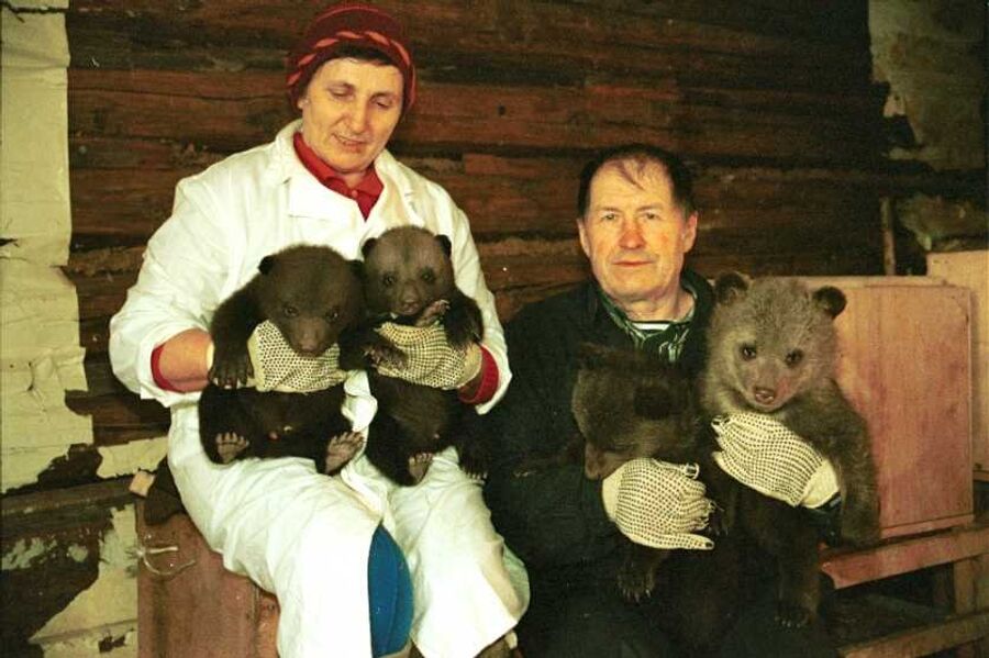 Светлана Ивановна и Валентин Сергеевич Пажетновы с медвежатами Светлана Ивановна и Валентин Сергеевич Пажетновы с медвежатами