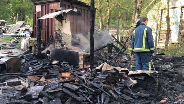 На месте пожара в городе Геленджик. 22 апреля 2018 На месте пожара в городе Геленджик. 22 апреля 2018