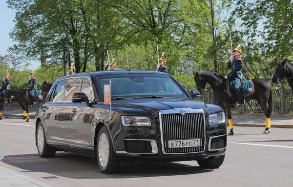 Автомобиль Aurus кортежа президента РФ. 7 мая 2018 Автомобиль Aurus кортежа президента РФ. 7 мая 2018