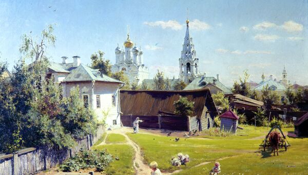 Репродукция картины Московский дворик. Художник Василий Дмитриевич Поленов Репродукция картины Московский дворик. Художник Василий Дмитриевич Поленов