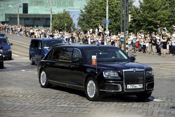 Лимузин проекта Кортеж в Хельсинки перед встречей Владимира Путина и Дональда Трампа. 16 июля 2018 Лимузин проекта Кортеж в Хельсинки перед встречей Владимира Путина и Дональда Трампа. 16 июля 2018
