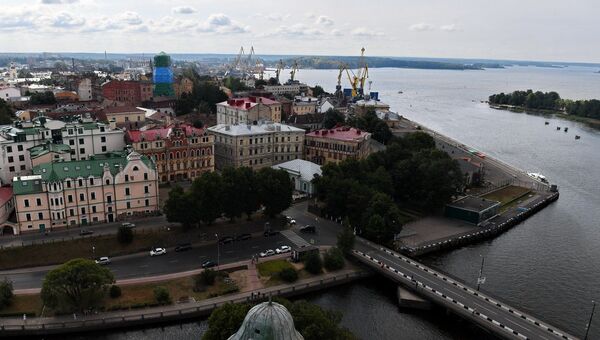 Город Выборг. Архивное фото Город Выборг. Архивное фото