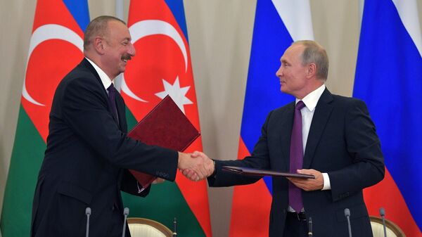 Президент РФ Владимир Путин и президент Азербайджана Ильхам Алиев Президент РФ Владимир Путин и президент Азербайджана Ильхам Алиев