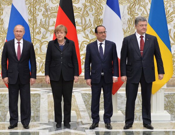 Переговоры лидеров России, Германии, Франции и Украины в Минске Переговоры лидеров России, Германии, Франции и Украины в Минске