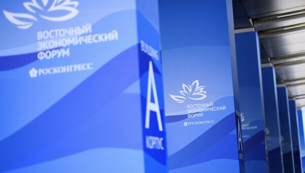 Логотипы ВЭФ на площадке IV Восточного экономического форума во Владивостоке Логотипы ВЭФ на площадке IV Восточного экономического форума во Владивостоке