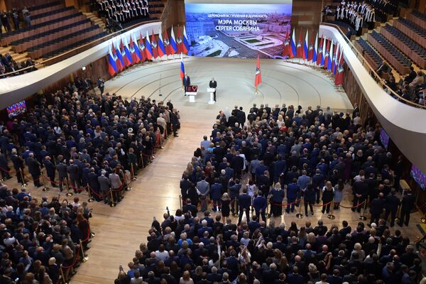 Церемония официального вступления в должность мэра Москвы Сергея Собянина в Московском концертном зале Зарядье. 18 сентября 2018 Церемония официального вступления в должность мэра Москвы Сергея Собянина в Московском концертном зале Зарядье. 18 сентября 2018