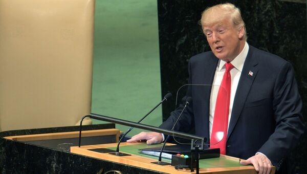 Дональд Трамп выступает на Генеральной Ассамблее Организации Объединенных Наций в Нью-Йорке. 25 сентября 2018 Дональд Трамп выступает на Генеральной Ассамблее Организации Объединенных Наций в Нью-Йорке. 25 сентября 2018