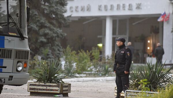 Здание Политехнического колледжа в Керчи после нападения. Архивное фото Здание Политехнического колледжа в Керчи после нападения. Архивное фото