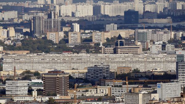 Вид на Москву с верхнего этажа МГУ Вид на Москву с верхнего этажа МГУ