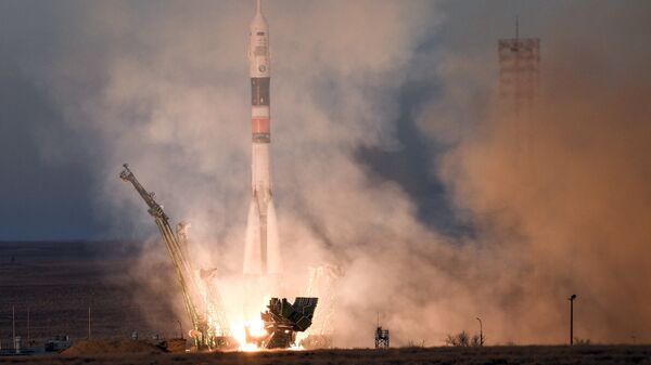 Старт ракеты-носителя Союз-ФГ с пилотируемым кораблем Союз МС-11. 3 декабря 2018 Старт ракеты-носителя Союз-ФГ с пилотируемым кораблем Союз МС-11. 3 декабря 2018