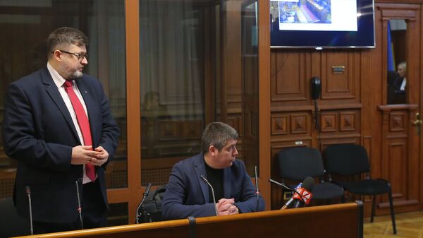 Адвокат Андрей Доманский на заседании Верховного суда Украины, где рассматривается жалоба на арест руководителя портала РИА Новости Украина Кирилла Вышинского. 23 января 2019 Адвокат Андрей Доманский на заседании Верховного суда Украины, где рассматривается жалоба на арест руководителя портала РИА Новости Украина Кирилла Вышинского. 23 января 2019