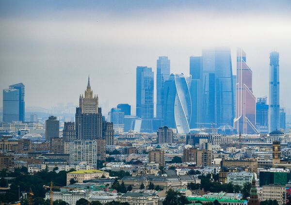 Небоскребы делового центра Москва-сити Небоскребы делового центра Москва-сити