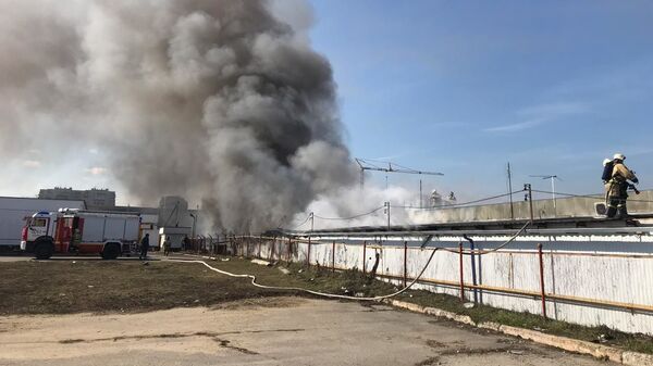 Пожар на рынке в Нальчике. 21 февраля 2019 Фото / МЧС России Пожар на рынке в Нальчике. 21 февраля 2019 Фото / МЧС России